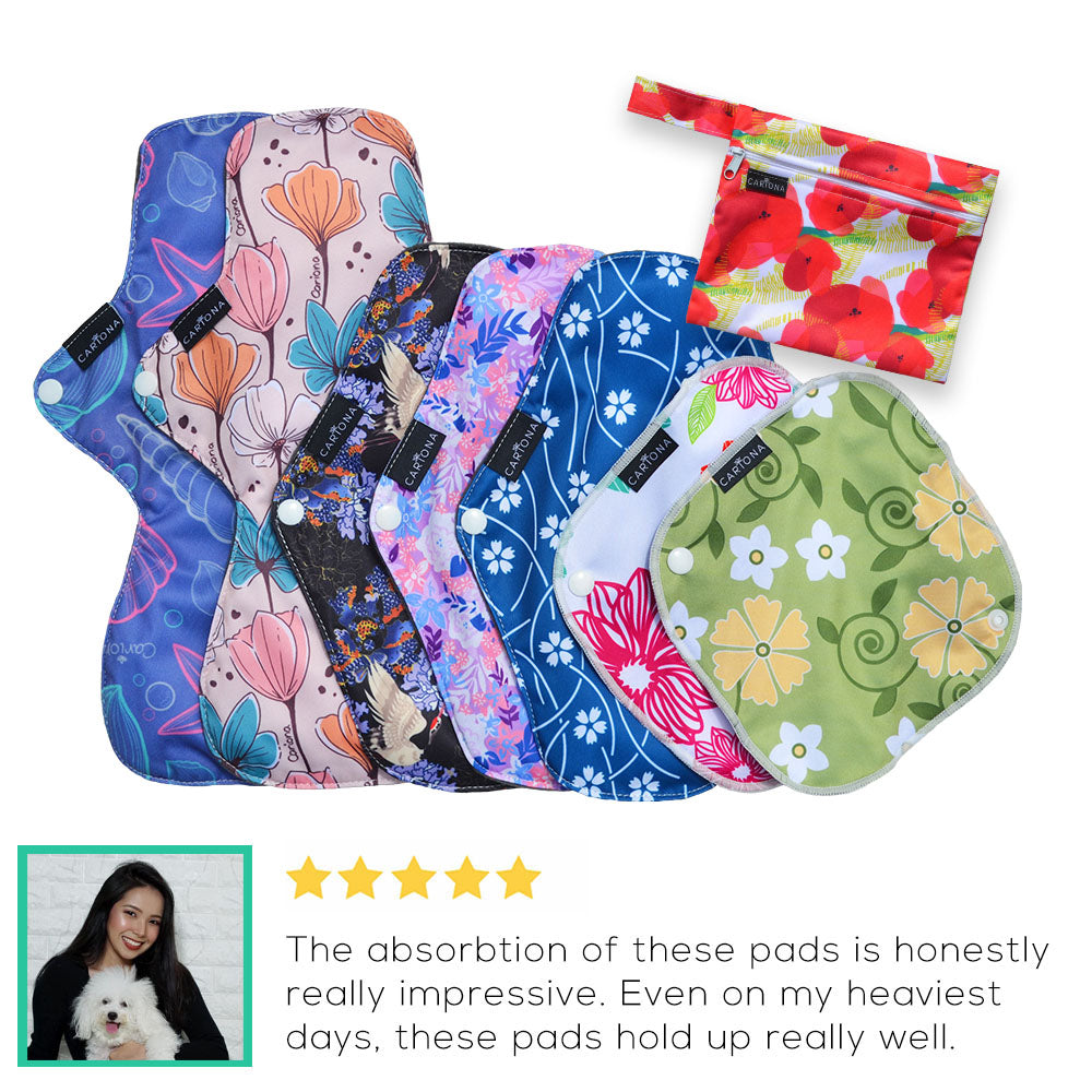Merino Wool With Silk Reusable Period Pads. Cloth Pads Starter Set of 4.  Incontinence Pads. 