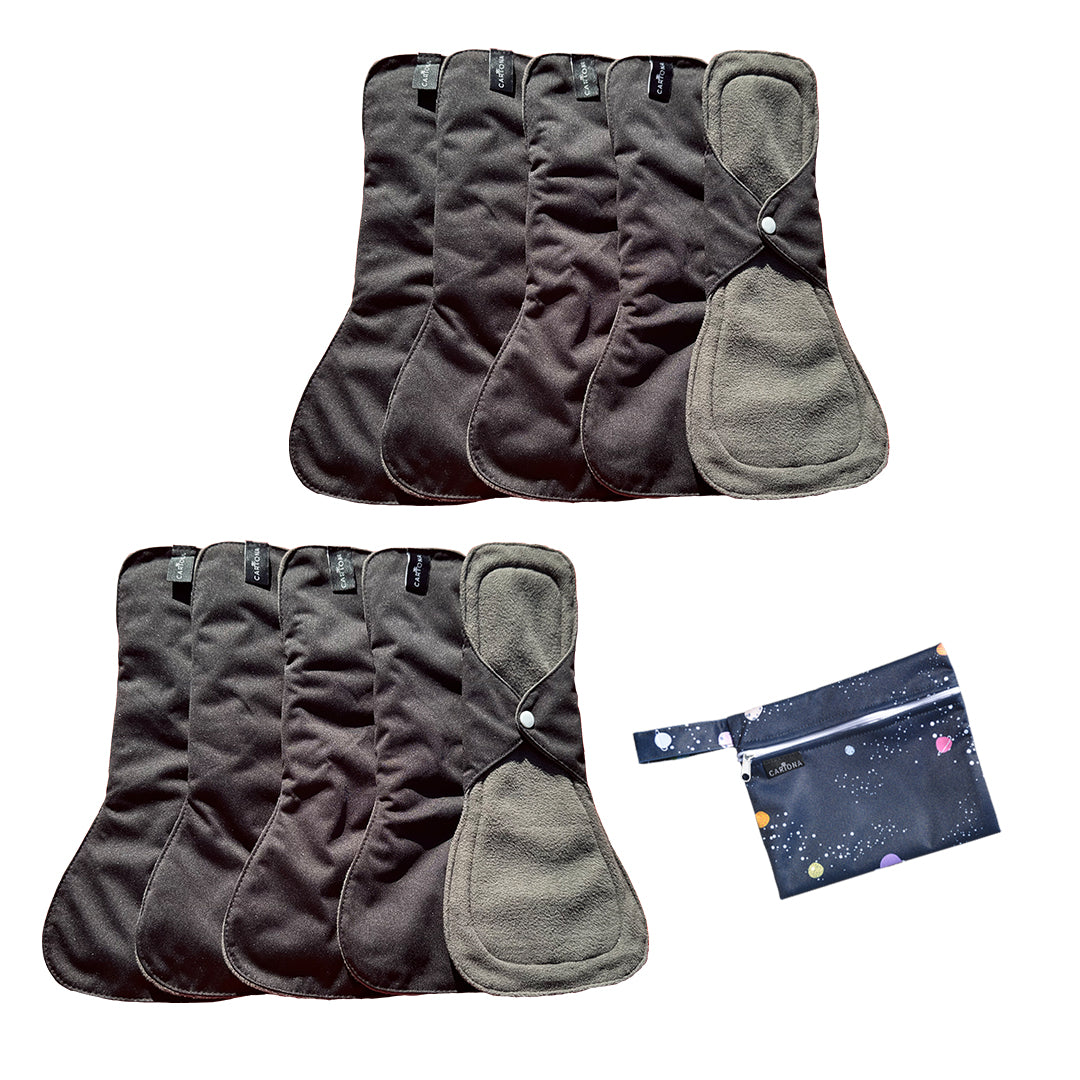 12 Asymmetrical Heavy Pad, Reusable Cloth Menstrual Pad Nina 